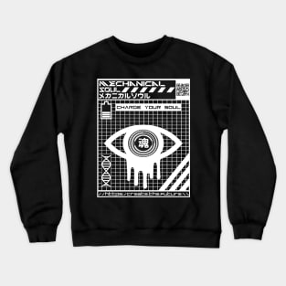 "Charge Your Soul" White Print Crewneck Sweatshirt